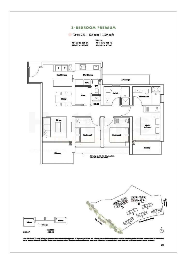 Avenue South Residence Horizon 3 Bedroom Premium Type CP1 Floor Plan